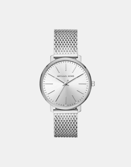 Michael Kors Women's pyper three-hand steel watch - SILVER
