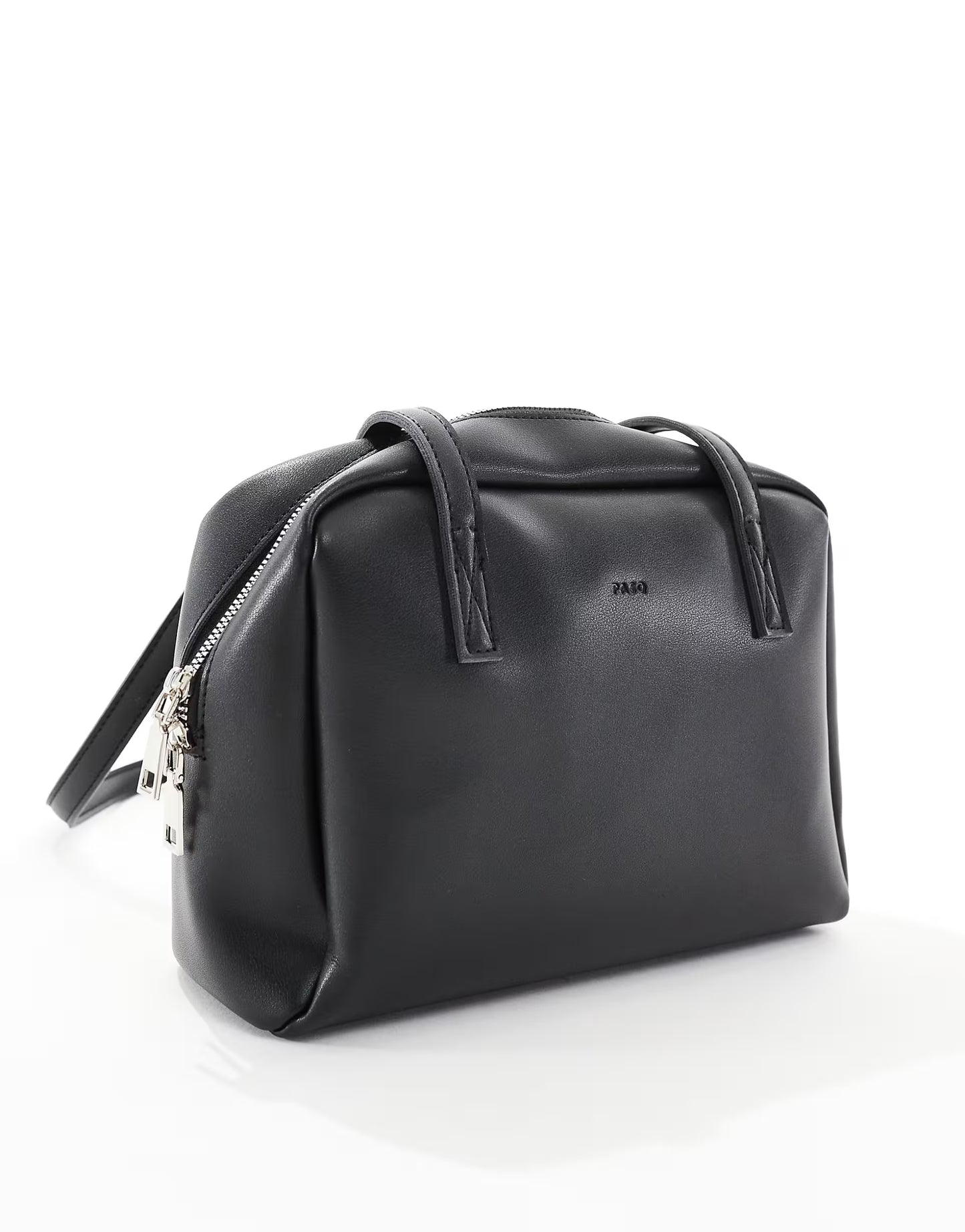 PASQ twin strap small box shoulder bag in black
