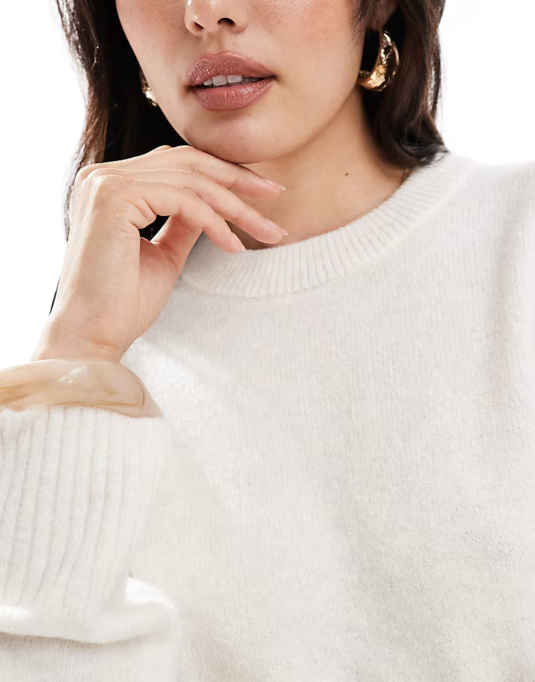 New Look crew neck jumper in cream